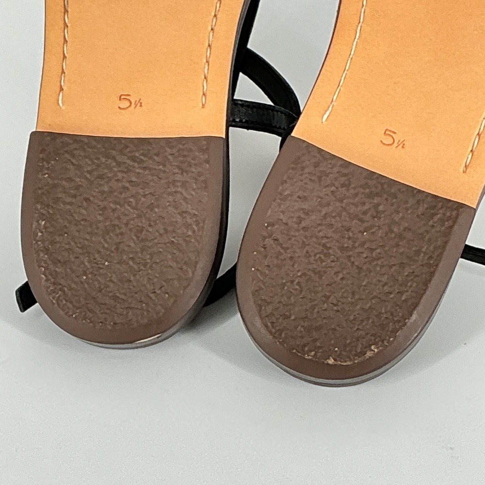 Sam Edelman Size 5.5 Black Leather T-Strap Thong Flat Sandals NEW Gigi $50 - Picture 11 of 12